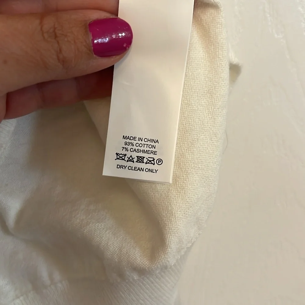 Kate Spade Pointele Cashmere Blend Ruffle Short Sleeve Sweater Top